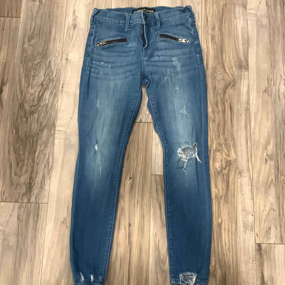 Express skinny style blue jeans